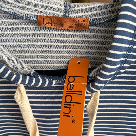 Belldini Blue and White Striped hoodie Pullover nWT - Picture 2 of 3